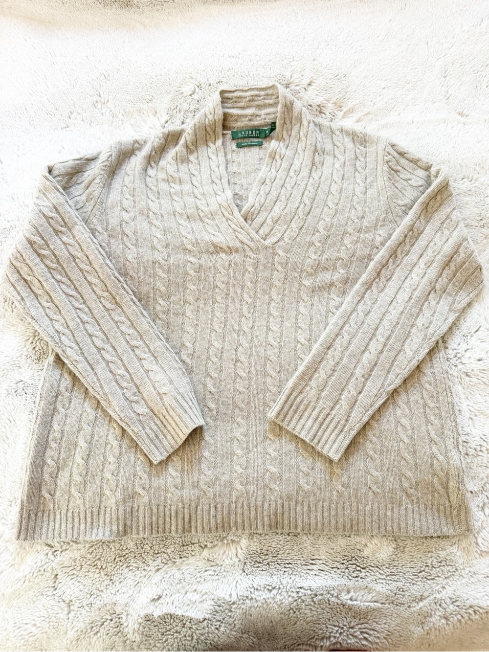 Lauren Ralph Lauren Light Grey Cashmere Women's Sweater Size 1X